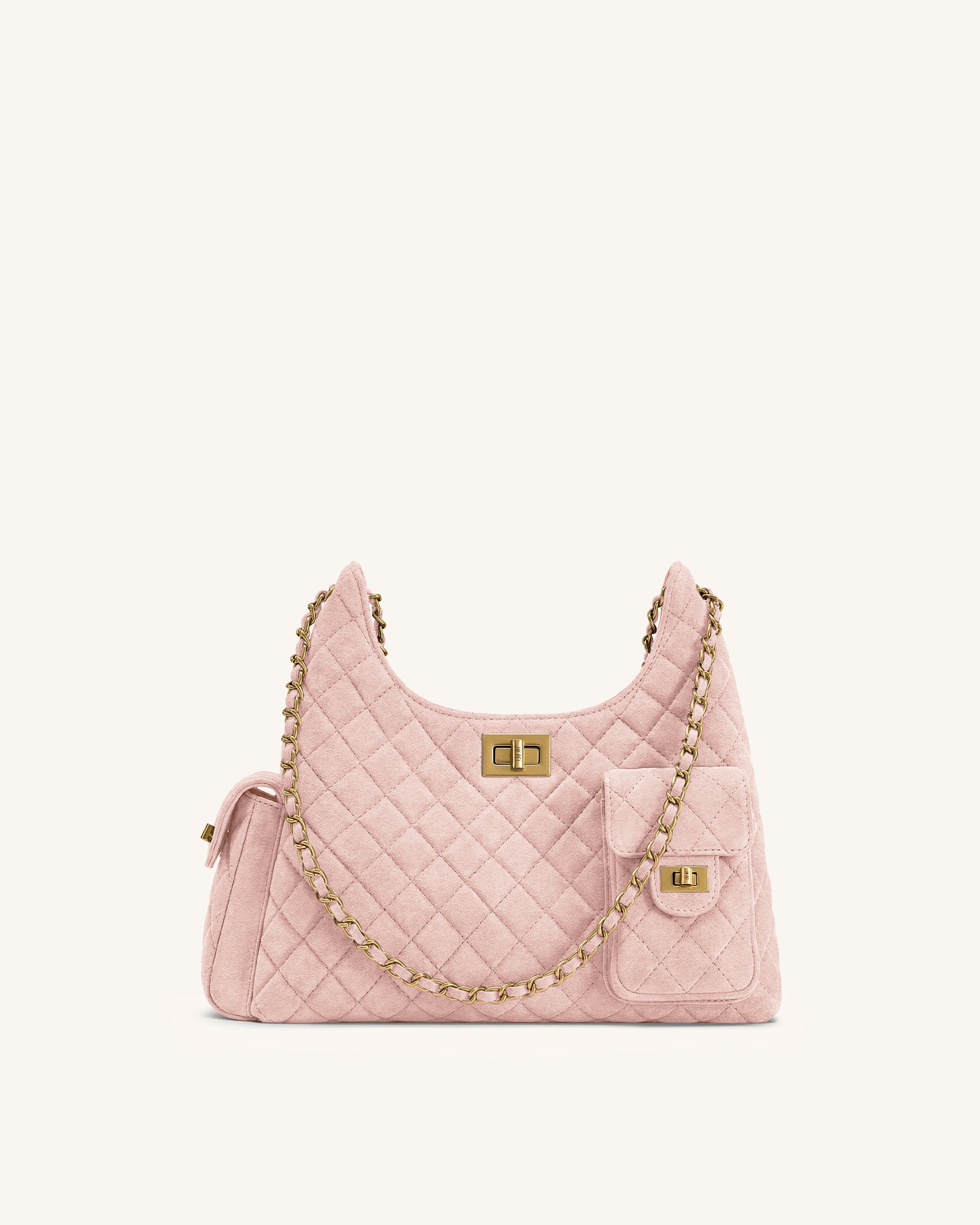 andwang Bijou Quilted Mini Bag card ピンク Vivian Faux Suede Quilted Shoulder Bag - Pink – JW PEI LATAM