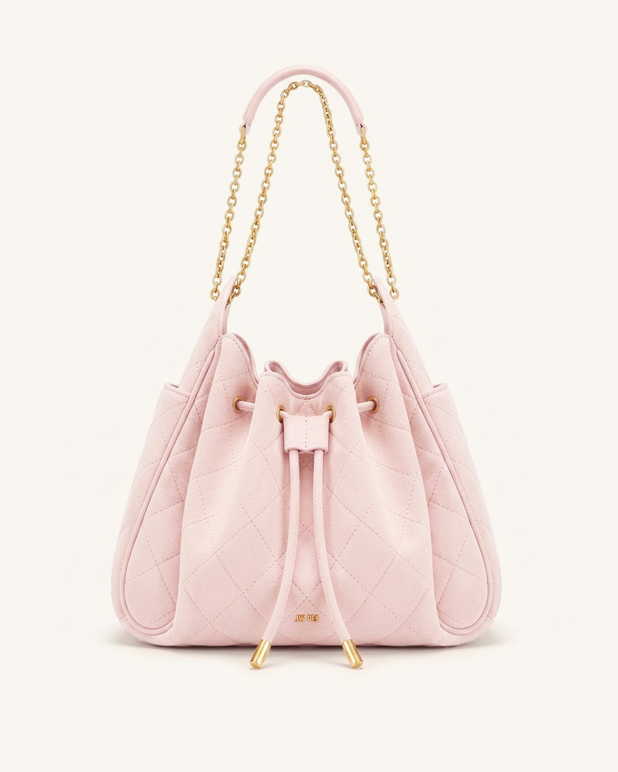 Rowan Faux Suede Quilted Chain Bucket Bag - Pink – JW PEI LATAM