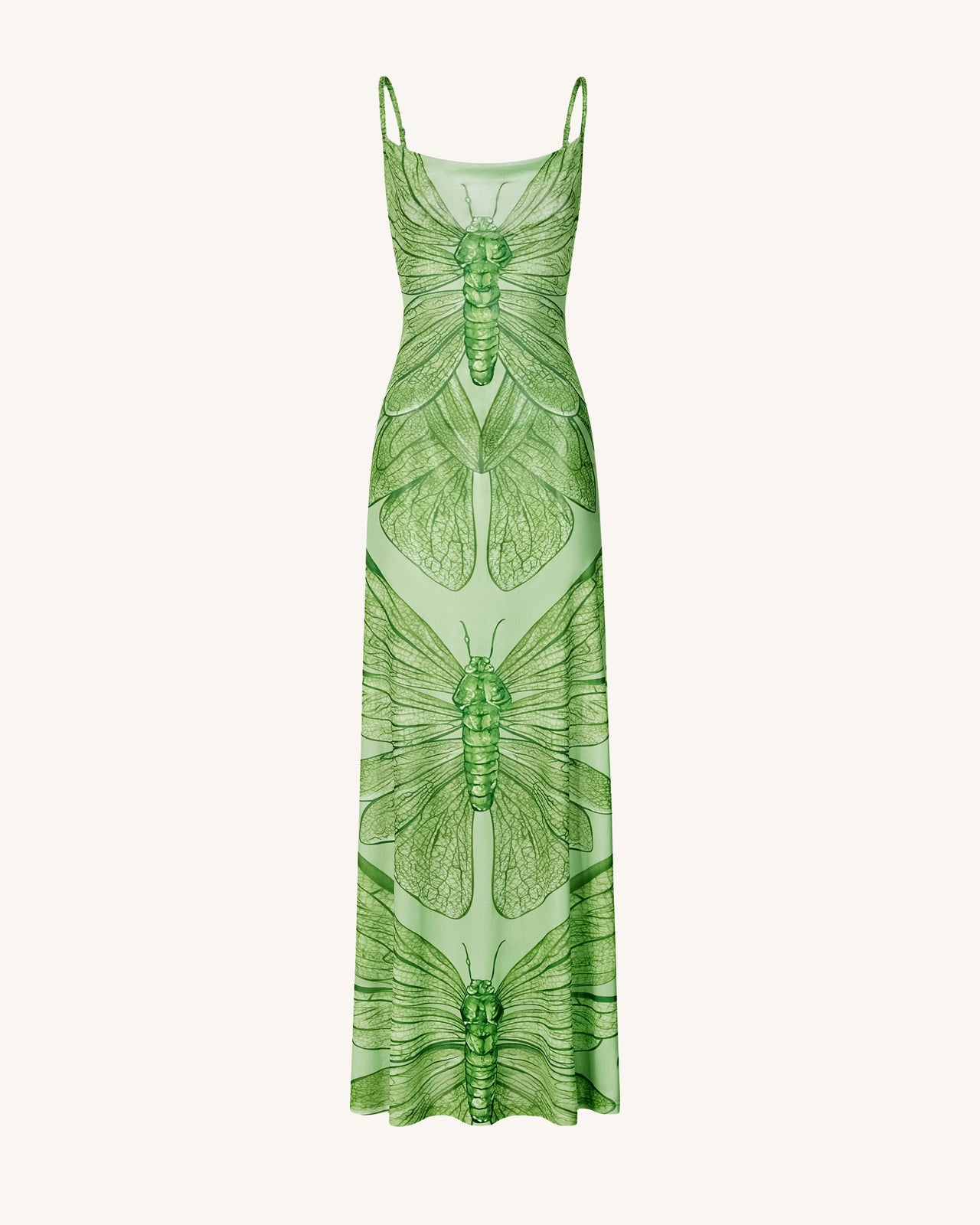 Dragonfly Totem Maxi Dress - Green