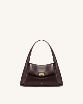 Carmen Flap Top Handle Bag - Dark Brown