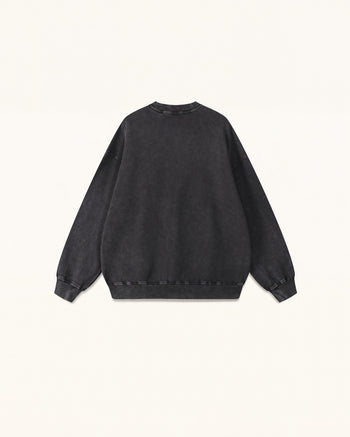 The Enchanted Rhinestone Rose Pullover - Black
