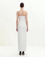 Floral Strapless Maxi Dress - White