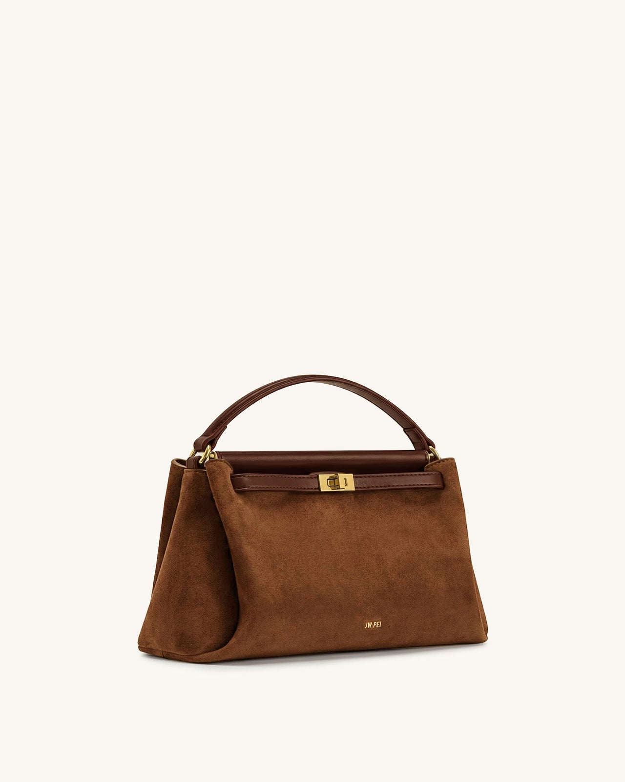 Carmen Faux Suede Top Handle Bag - Brown