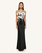 Orchid Embroidered Dress – Black/White