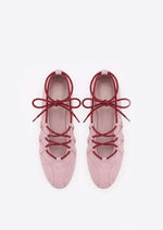 Iria Lace-Up Ballet Flats - Dusty Rose