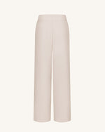 Pleated Wide-Leg Trousers - Beige