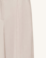 Pleated Wide-Leg Trousers - Beige