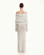 Knit Off-Shoulder Maxi Dress - Cream