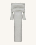 Knit Off-Shoulder Maxi Dress - Cream