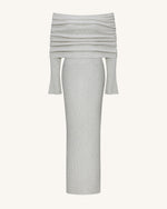 Knit Off-Shoulder Maxi Dress - Cream