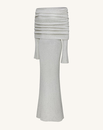 Knit Off-Shoulder Maxi Dress - Cream