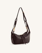 Selia Soft-Grain Crossbody Bag - Dark Brown