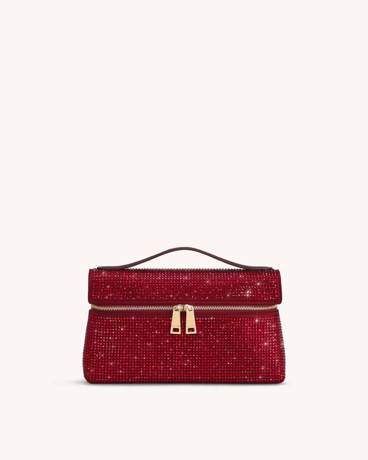 Thea Artificial Crystal Top Handle Bag - Red
