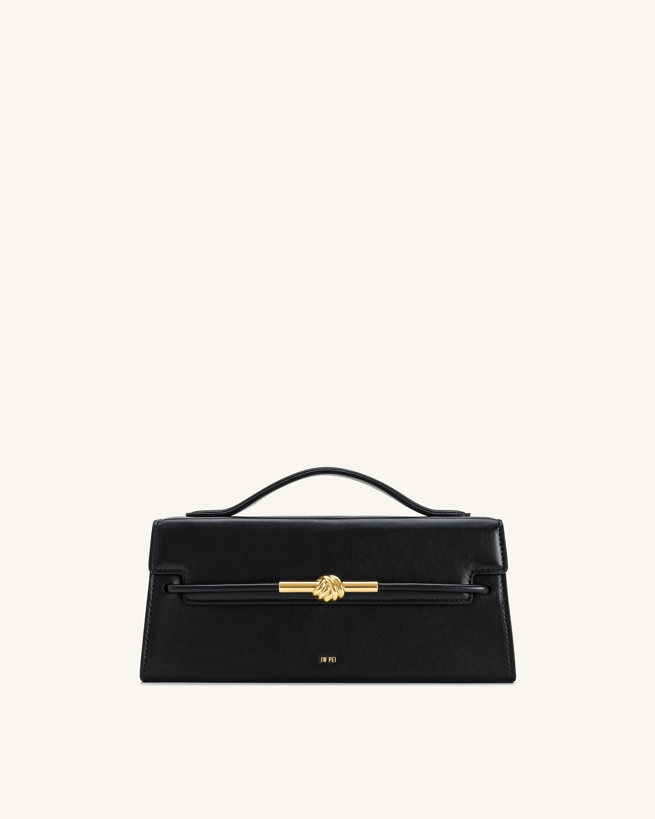 Lena Metal Rope Knot Top Handle Bag - Black