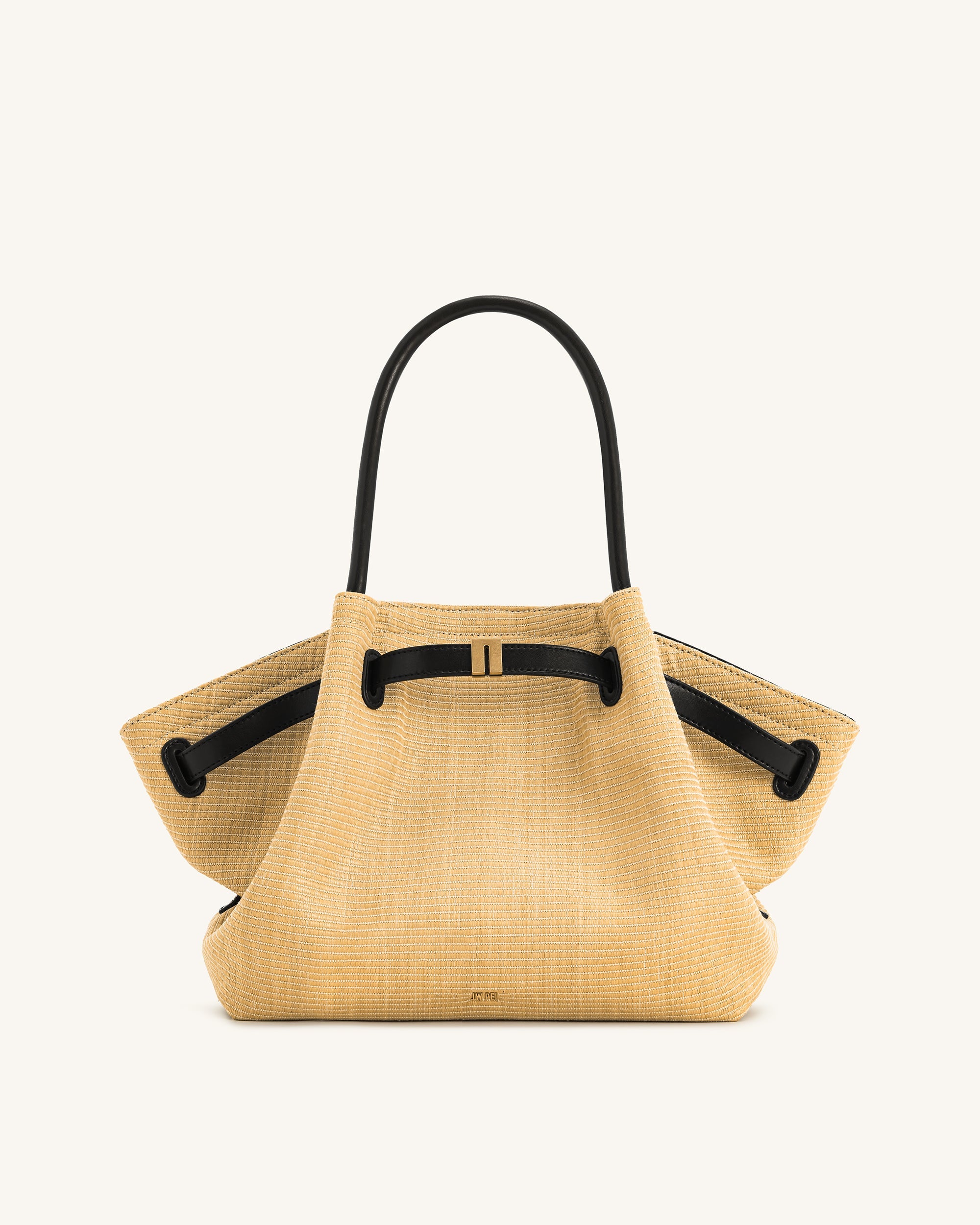 Hana Medium Faux Straw Tote Bag - Brown Straw - JW PEI LATAM