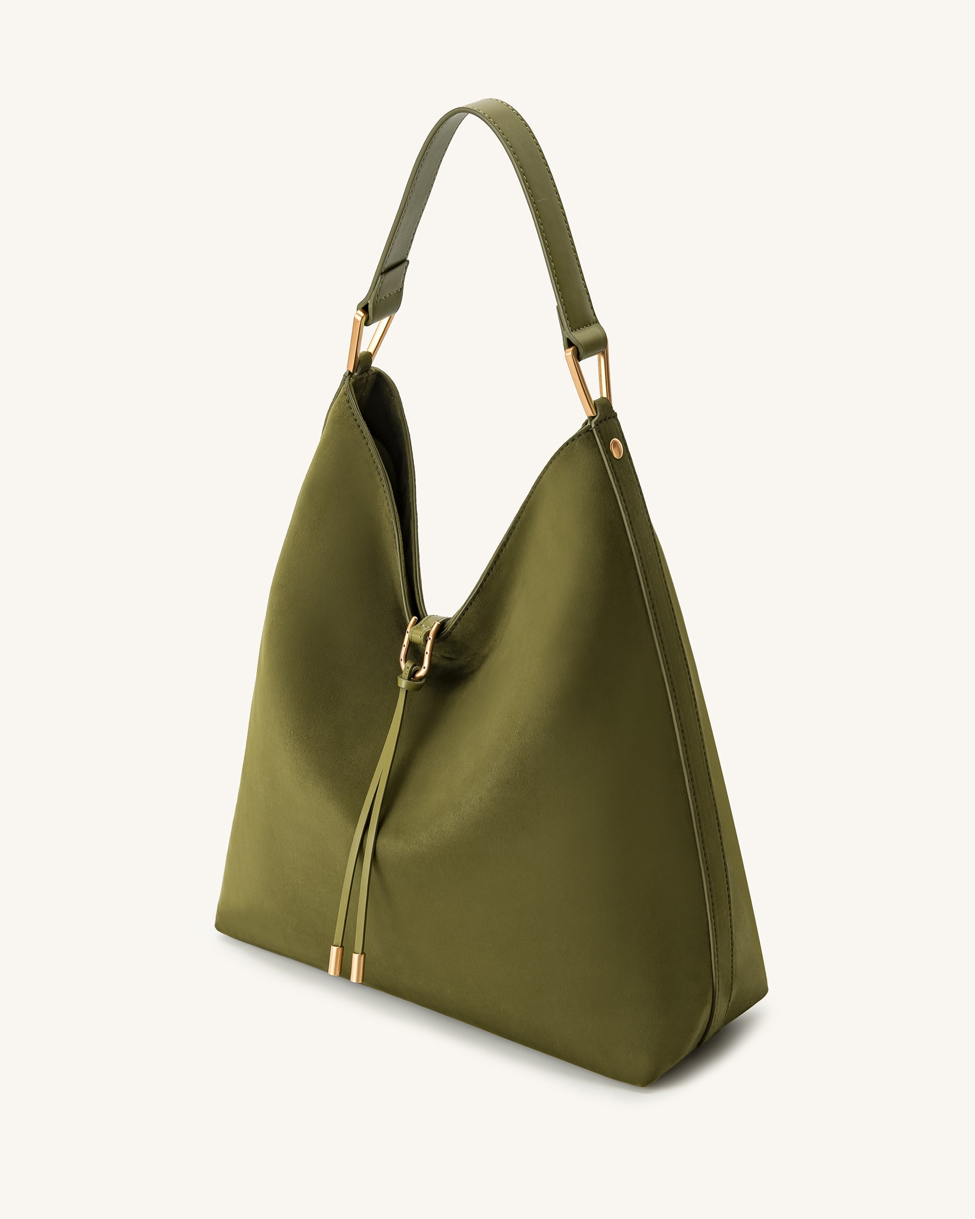 Aria Faux Suede Shoulder Bag - Dark Olive - JW PEI LATAM