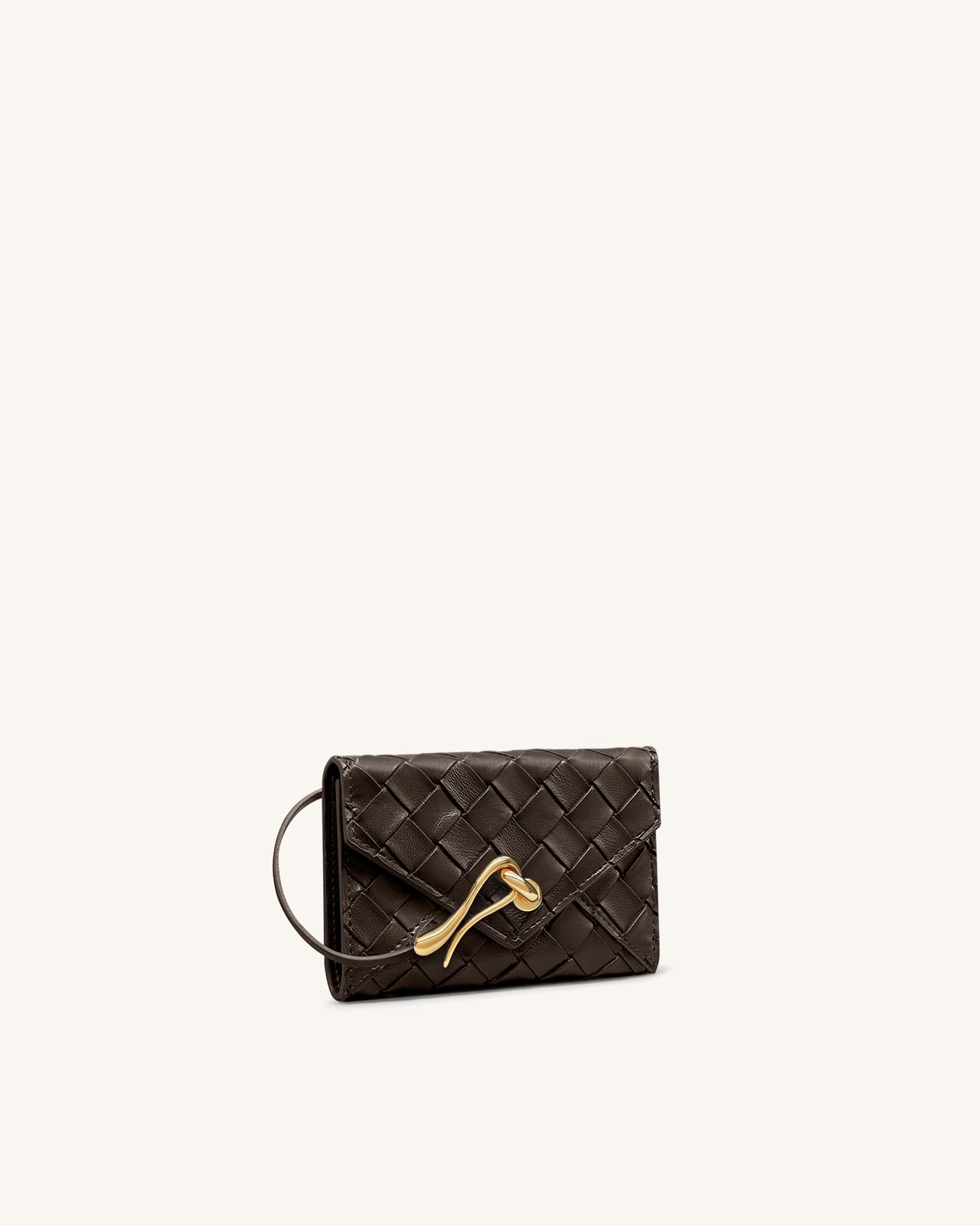 Celeste Woven Textured Envelope Wallet - Chocolate