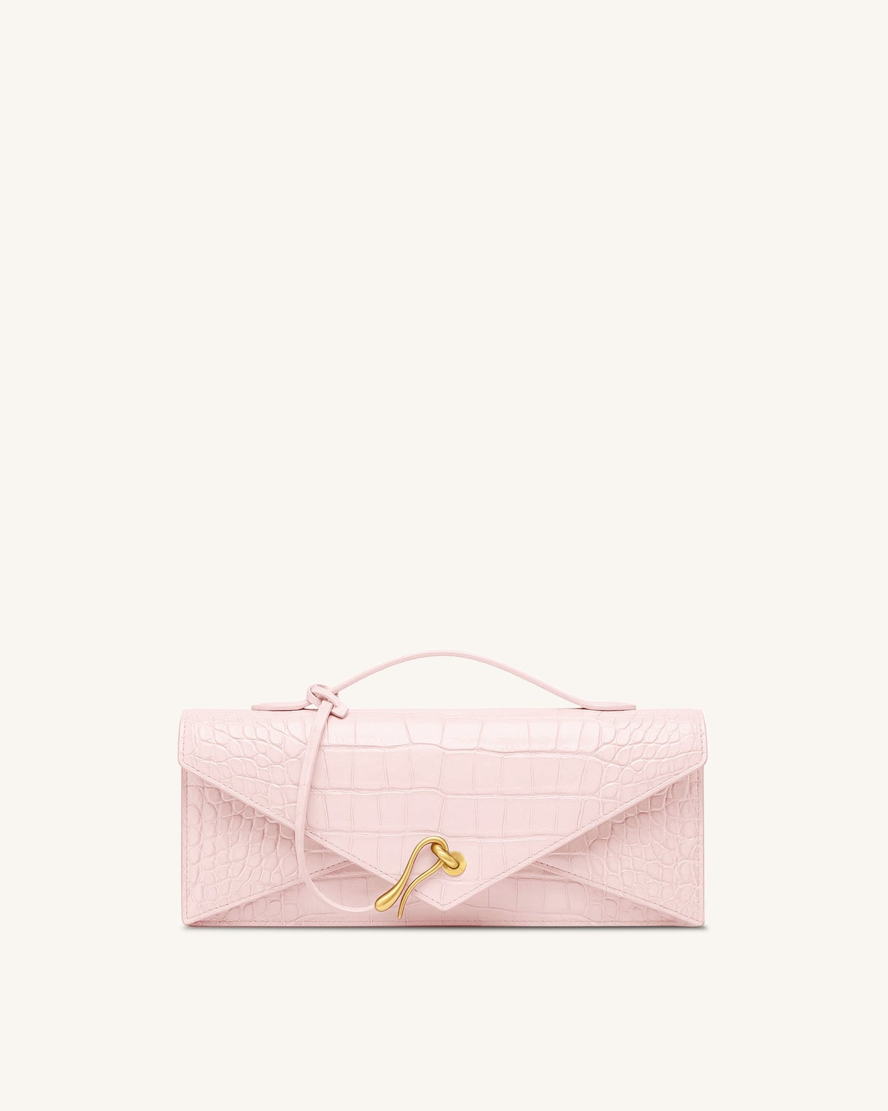 Celeste Envelope Top Handle Bag - Pink Croc