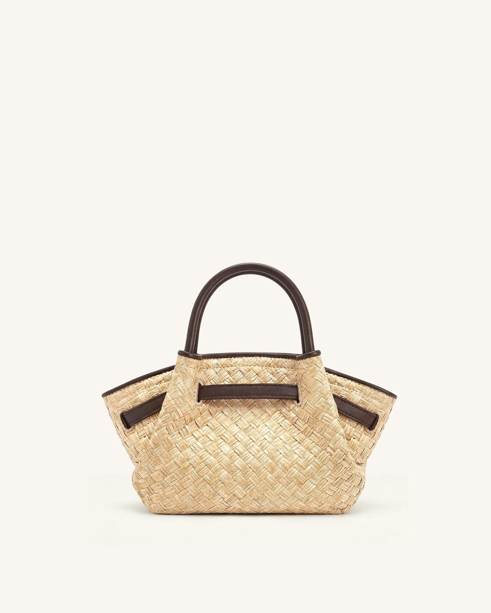 hana Hana Mini Faux Straw Tote Bag - Brown - JW PEI LATAM