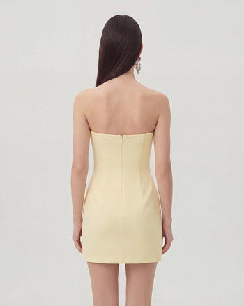 Floral Printed Mini Dress - Yellow
