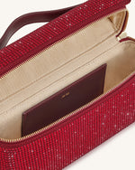Thea Artificial Crystal Top Handle Bag - Red