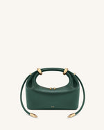 Ellie Metal Ring Embellished Top Handle Bag - Forest Green