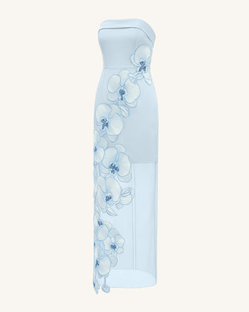 Orchid Embroidered Dress - Light Blue