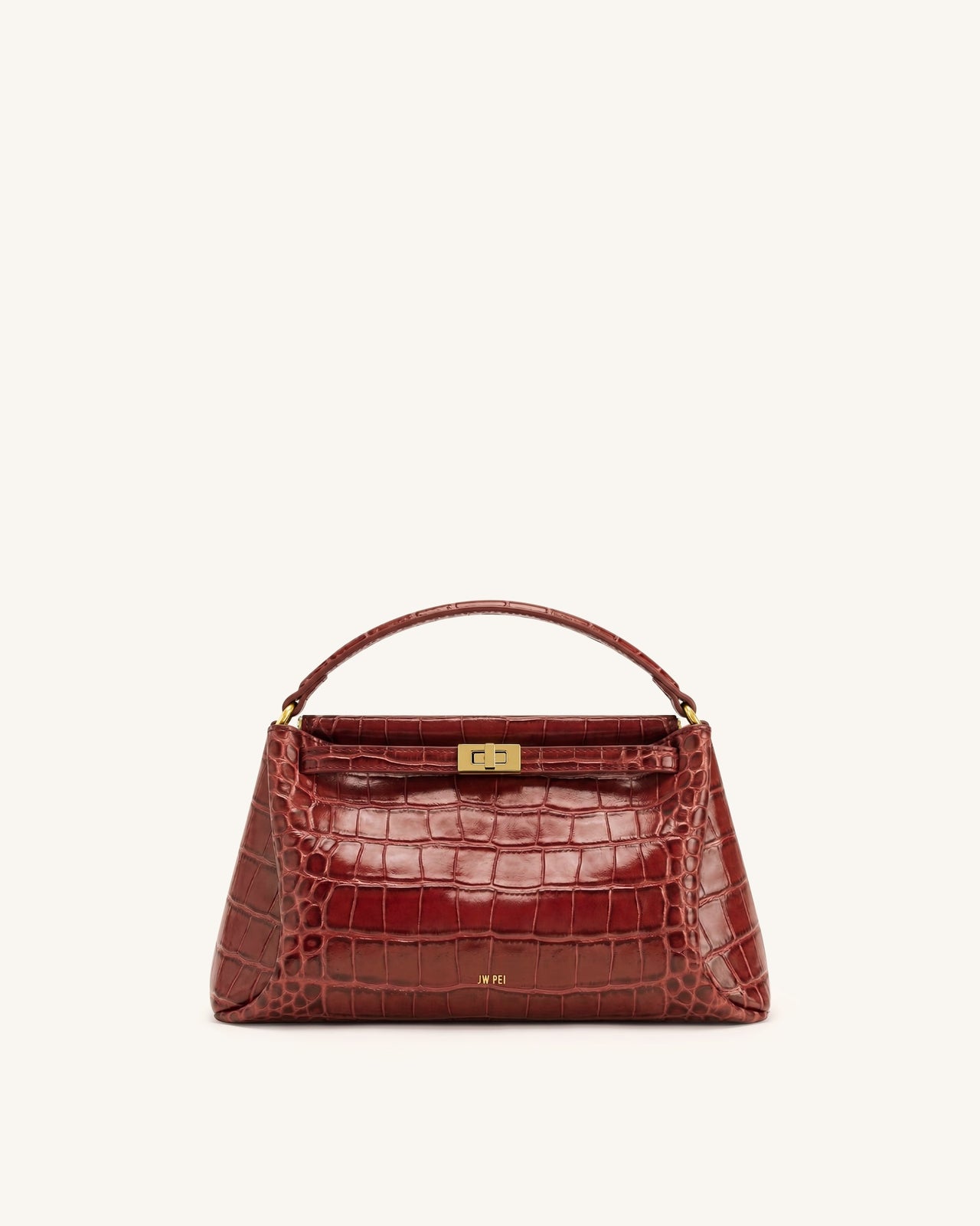 Carmen Top Handle Bag - Dark Burgundy Croc