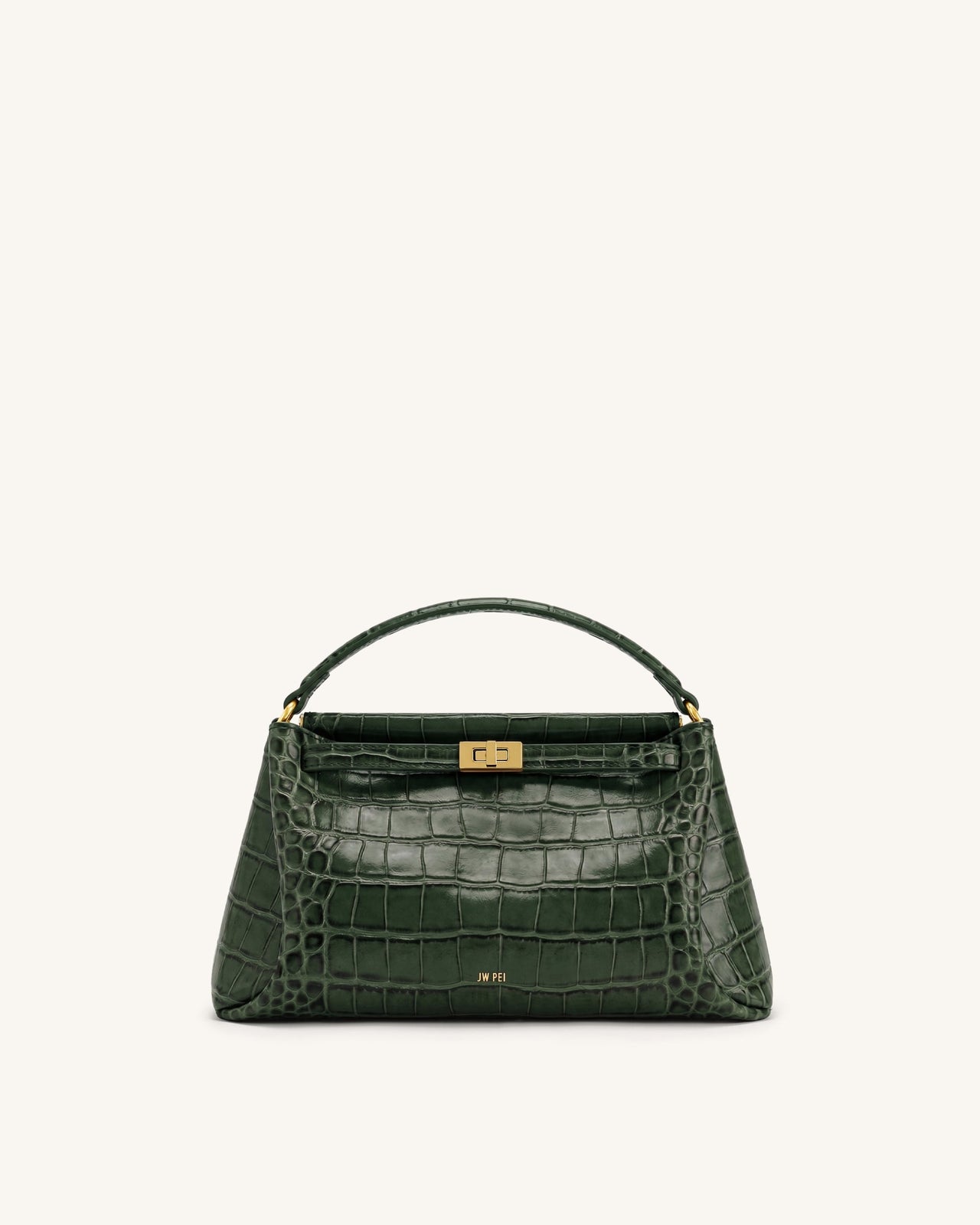 Carmen Top Handle Bag - Forest Green Croc