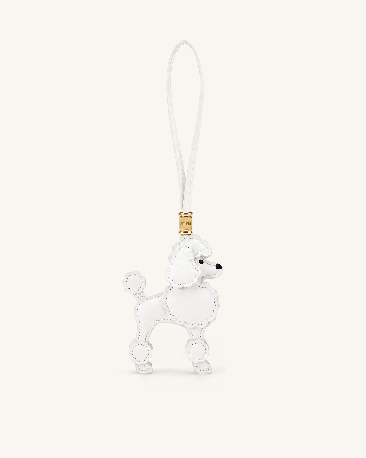 Poodle Bag Charm - White