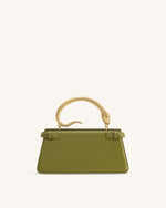 Elena Snake Handle Top Handle Bag - Matcha Green