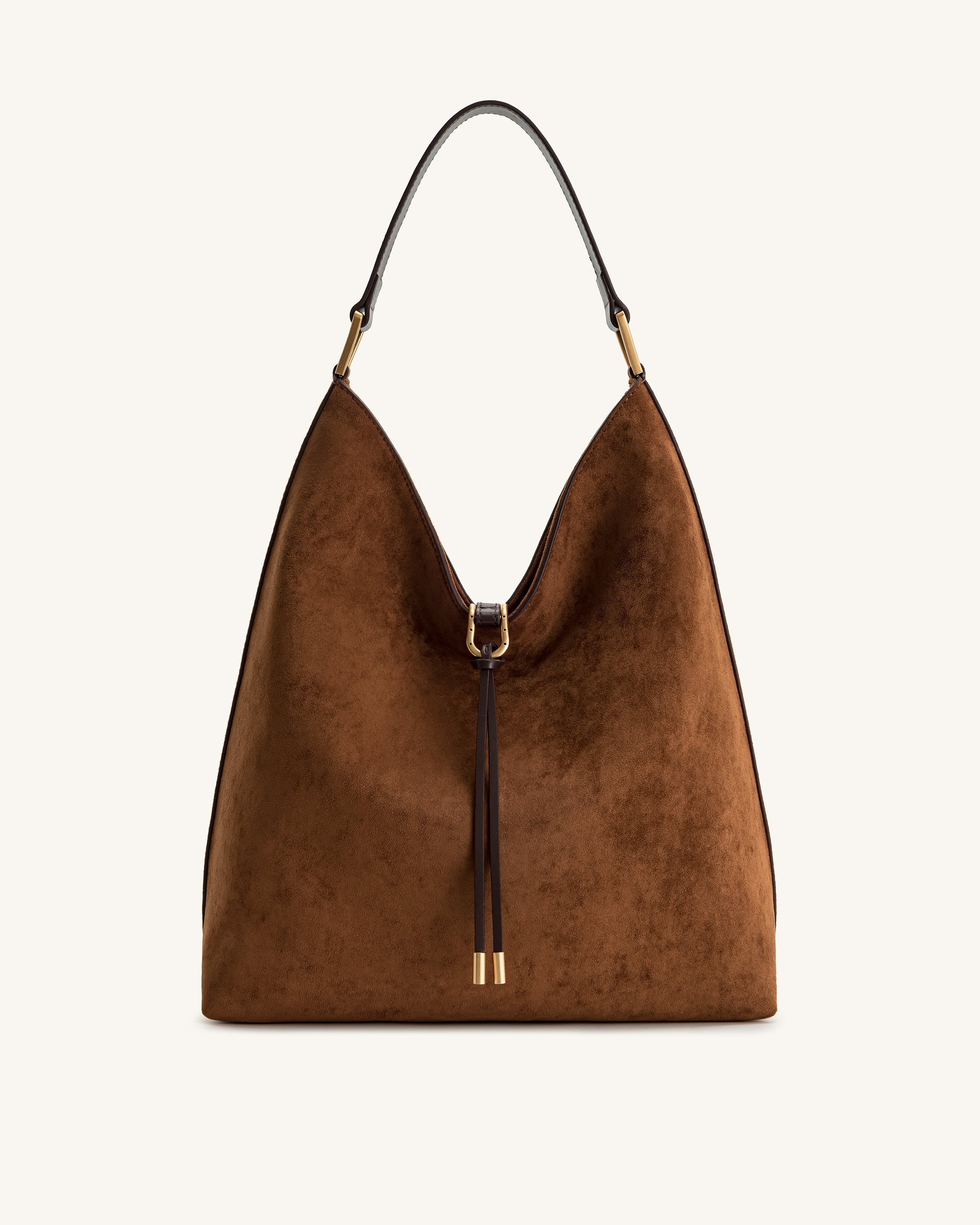 Aria Faux Suede Shoulder Bag - Brown - JW PEI LATAM