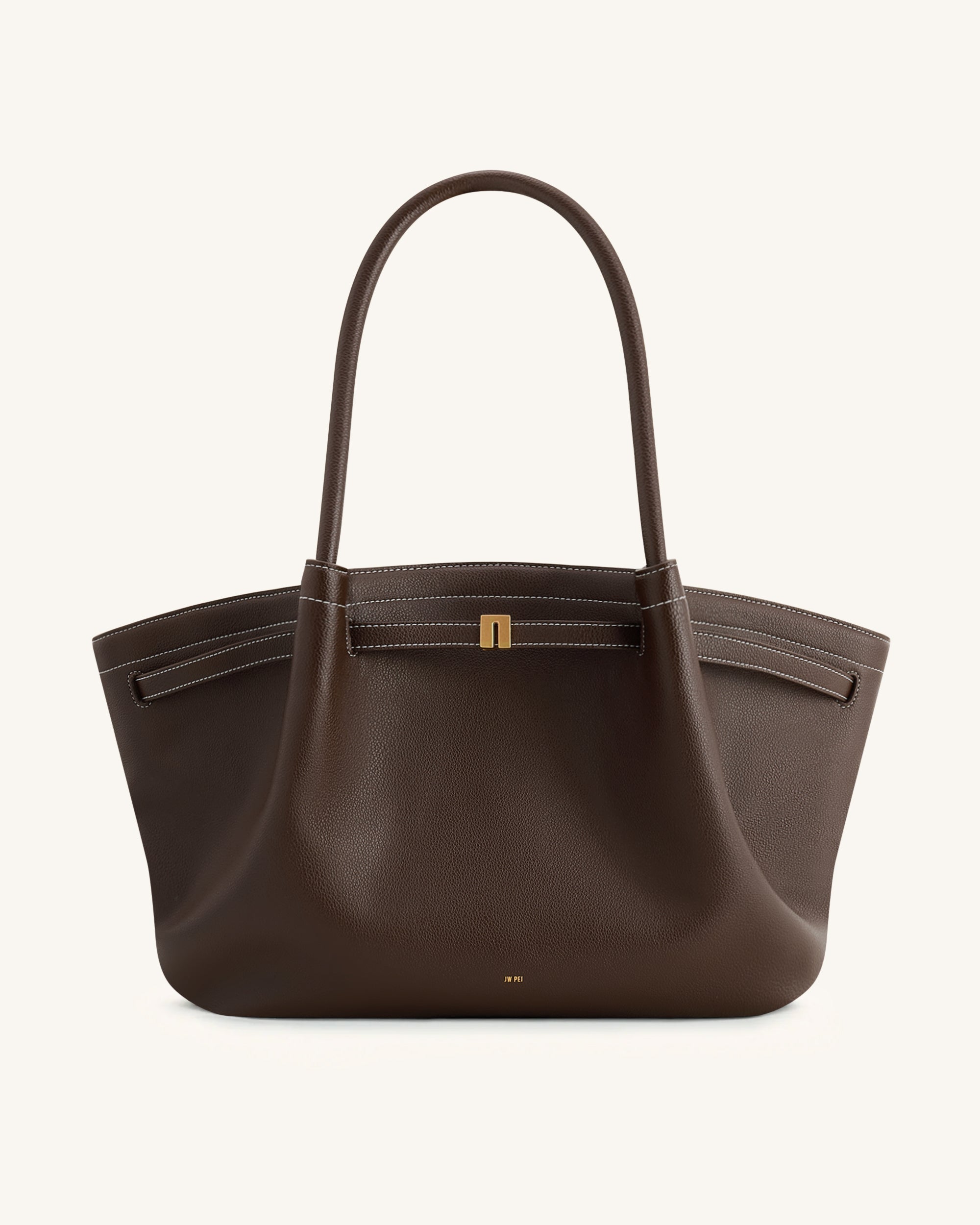 hana  Hana Large Tote Bag - Dark Brown - JW PEI LATAM