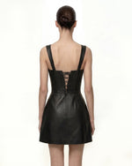 Iris Floral Print Corset Dress - Black