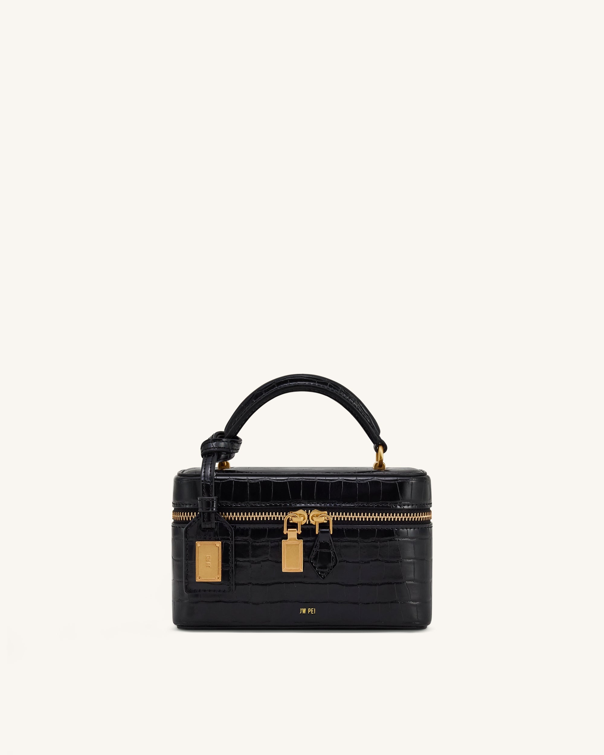 Cleo Box Shape Top Handle Bag - Black Croc – JW PEI LATAM