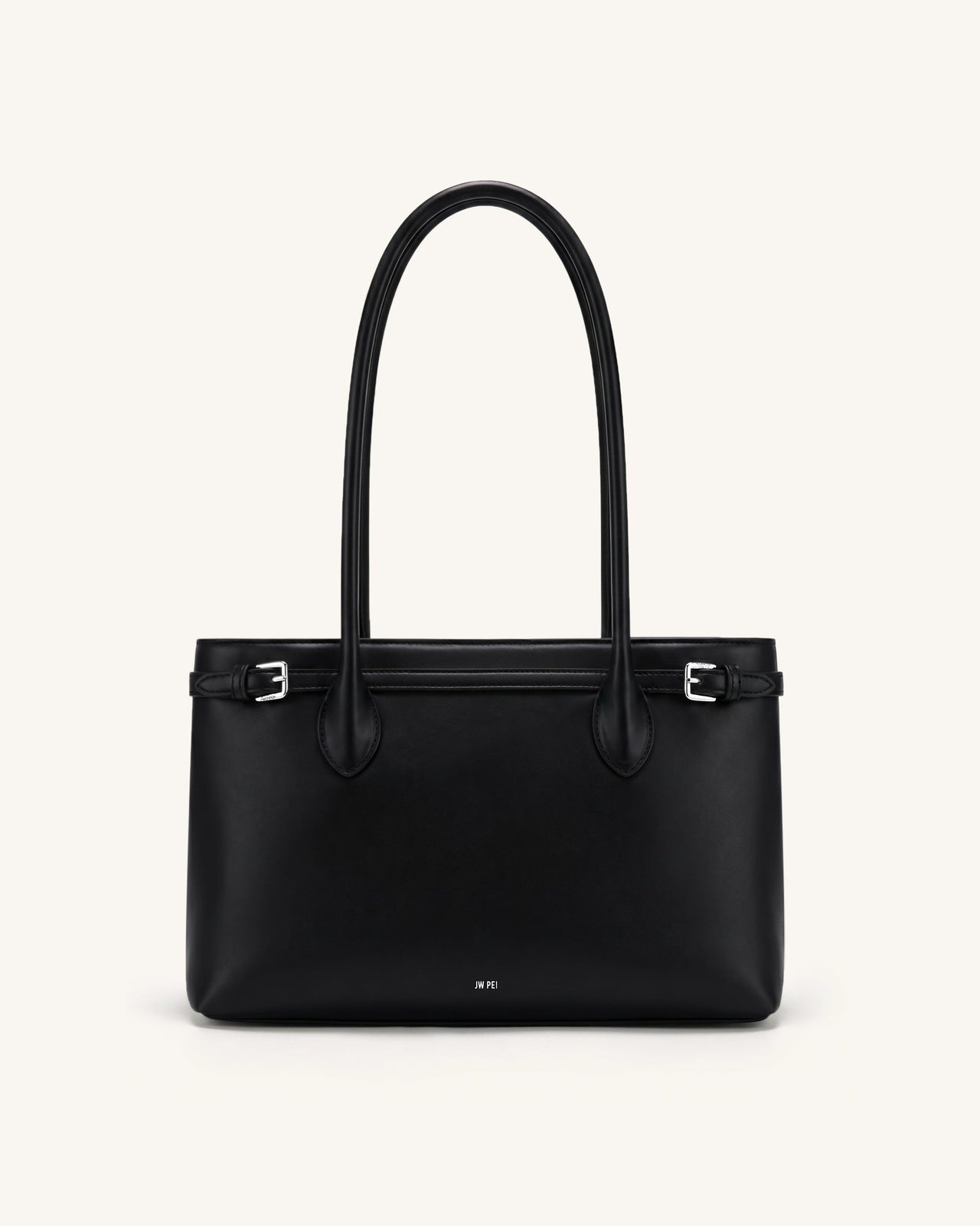 Camille Buckle Strap Tote Bag - Black