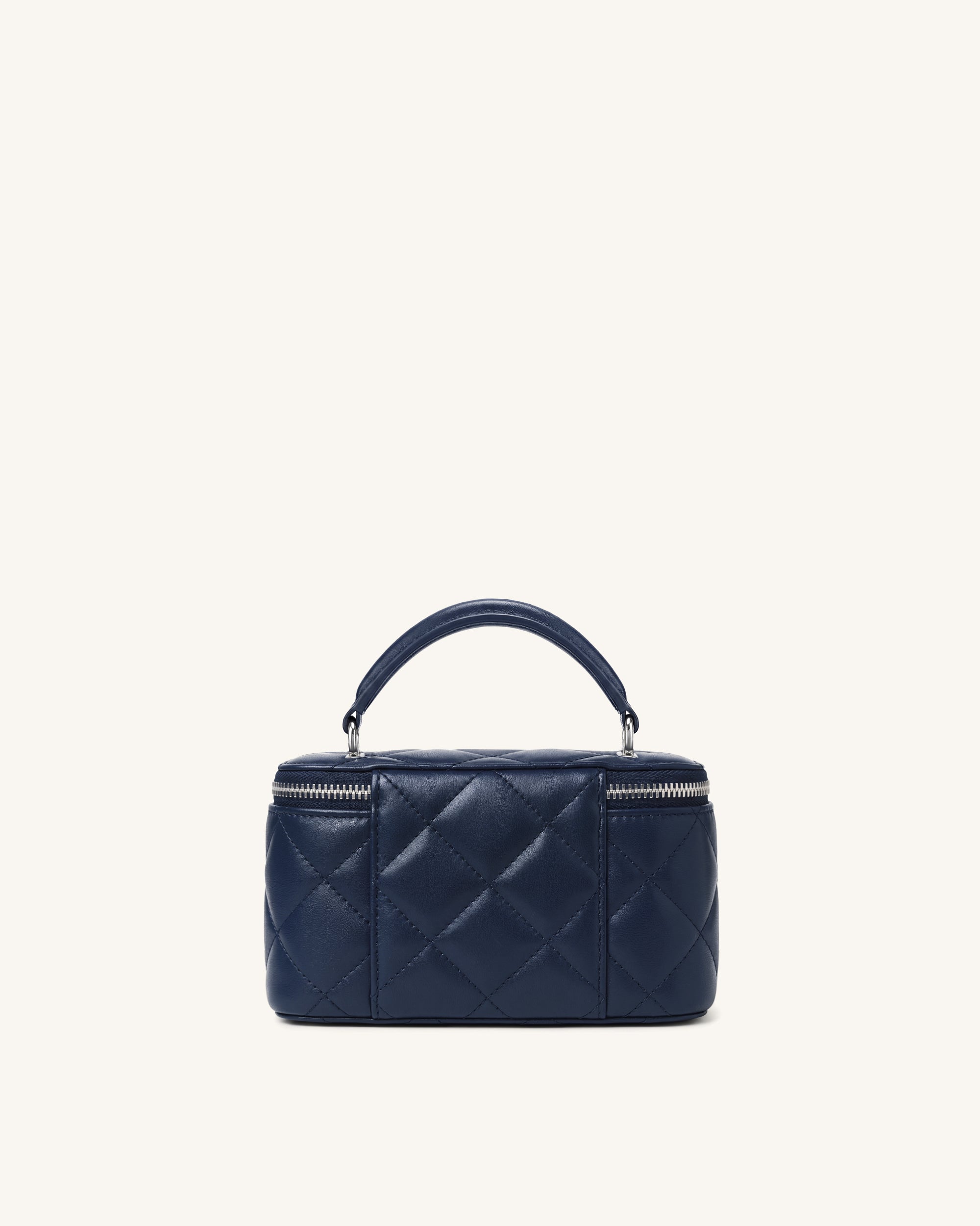 Vivienne Quilted Vanity Top Handle Bag - Navy - JW PEI LATAM