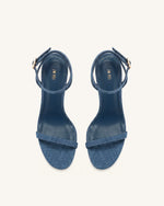 Alivia Gold Metal Heel Sandals - Denim Blue