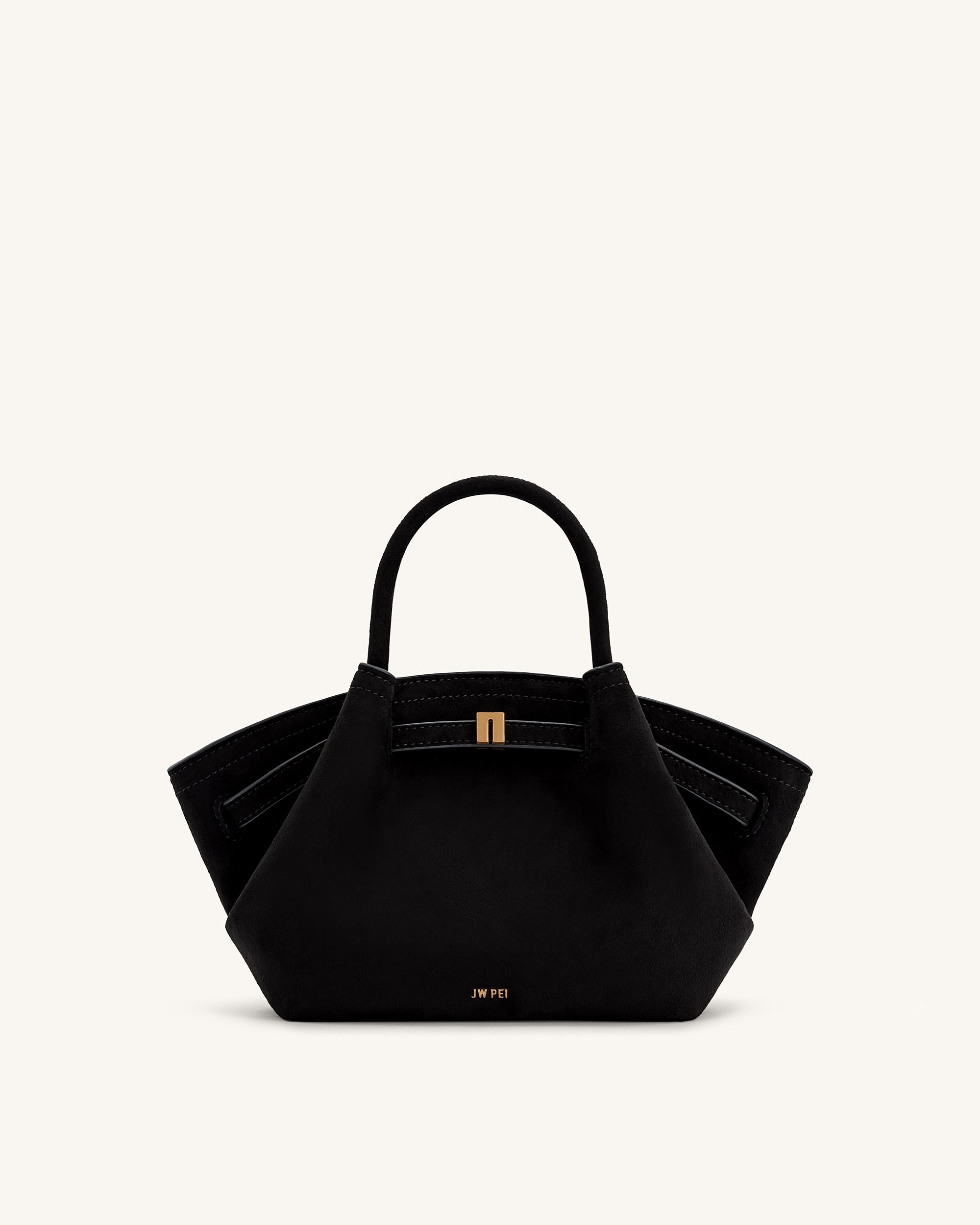 Hana Mini Faux Suede Tote Bag - Black - JW PEI LATAM