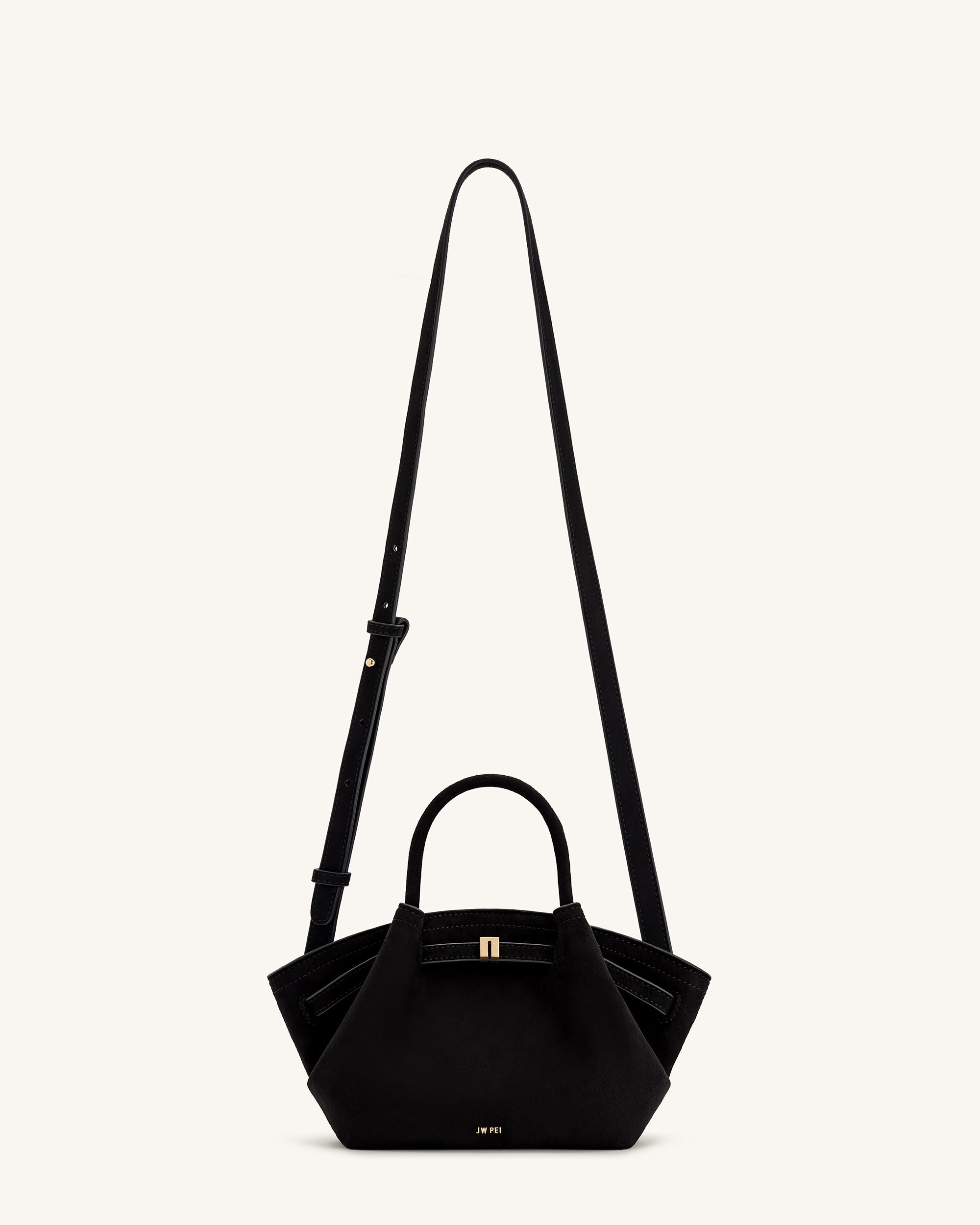 Hana Mini Faux Suede Tote Bag - Black - JW PEI LATAM