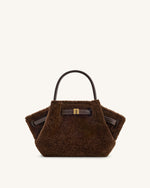 Hana Mini Faux Fur Tote Bag - Dark Brown