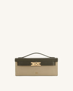Bria Faux Suede Structured Top Handle Bag - Dark Olive