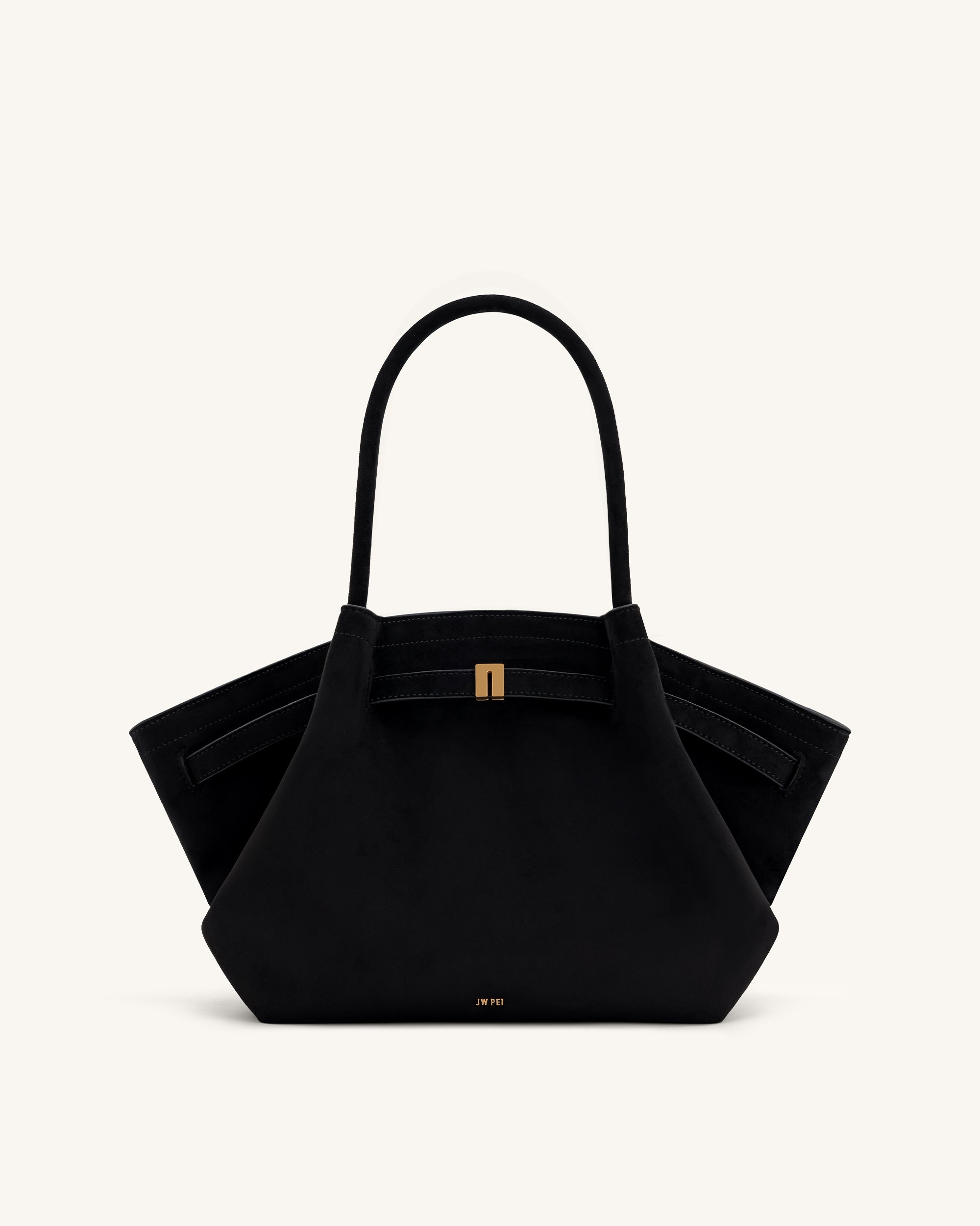 Hana Medium Faux Suede Tote Bag - Black - JW PEI LATAM