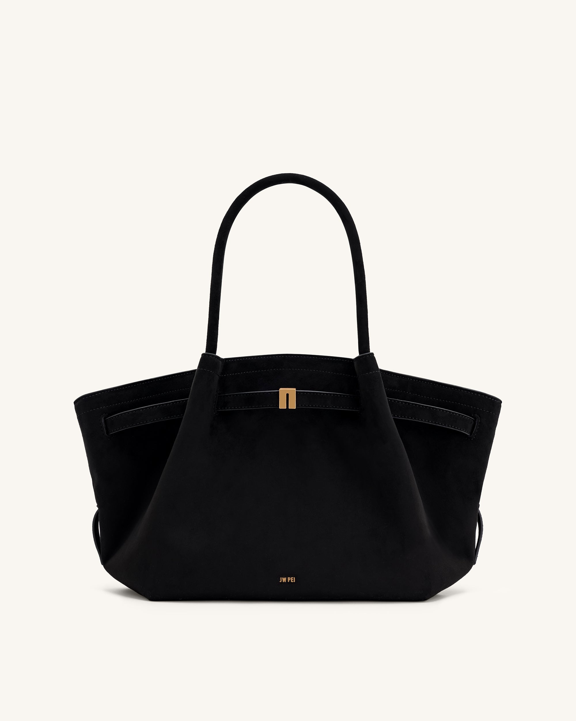 hana Hana Medium Faux Suede Tote Bag - Black - JW PEI LATAM