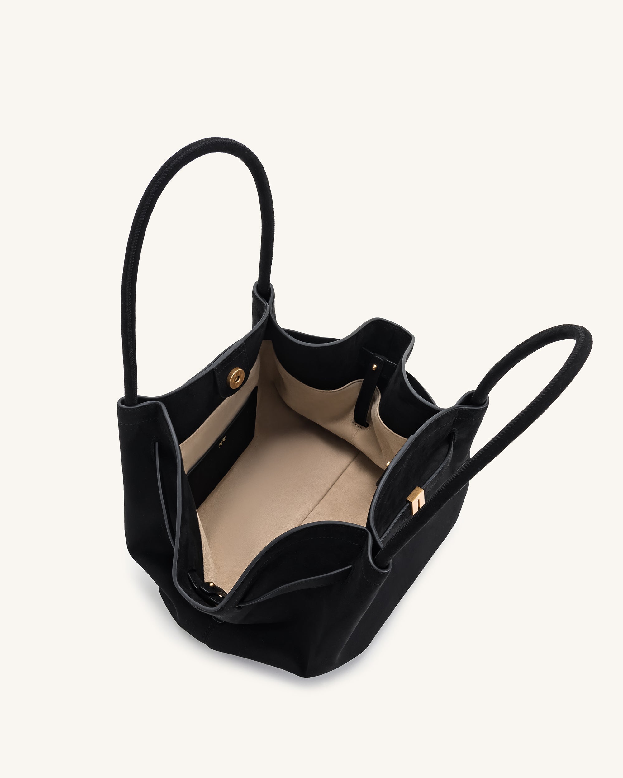 Hana Medium Faux Suede Tote Bag - Black - JW PEI LATAM