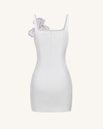 Iris Floral Print Strappy Bodycon Mini Dress - White