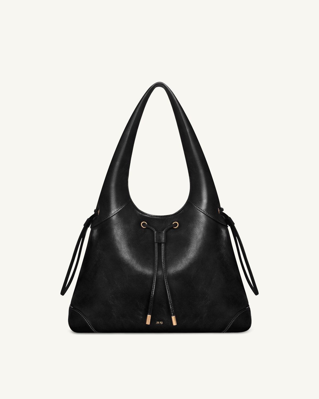 Celandra Drawstring Hobo Bag - Black