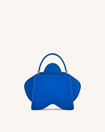 Flora Orchid Shaped Top Handle Bag - Blue