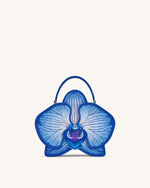 Flora Orchid Shaped Top Handle Bag - Blue