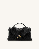Celeste Woven Envelope Bag - Black